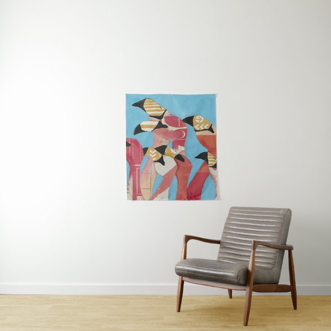 Flock of Flamingos Tapestry (In Situ)