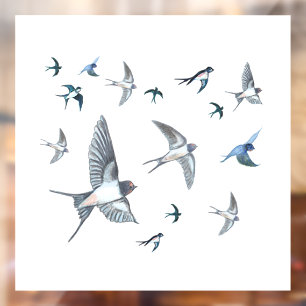 Flock Of Flying Swallow Birds Illustration