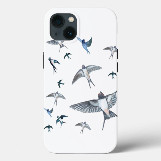 Flock Of Flying Swallow Birds Illustration Case-Mate iPhone Case (Back)