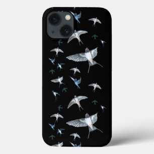 Flock Of Flying Swallow Birds Illustration iPhone 13 Case