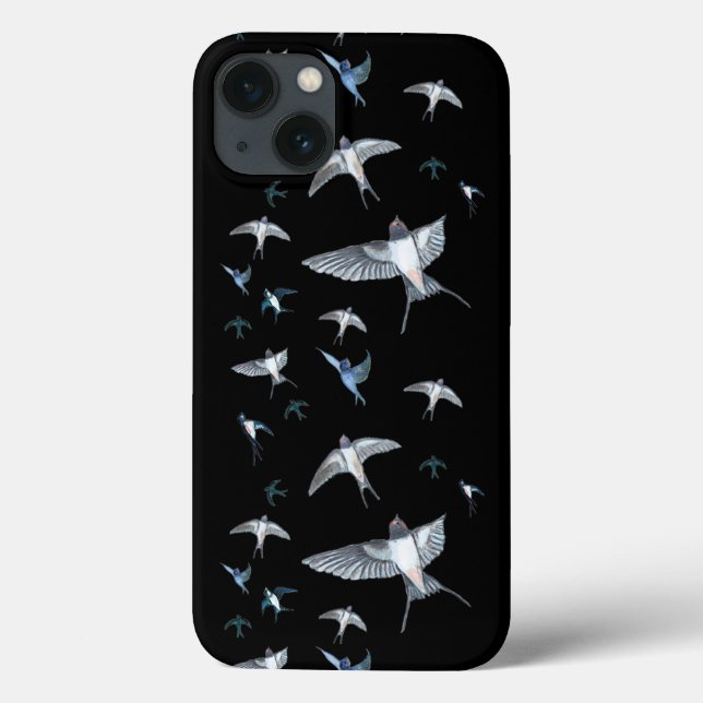 Flock Of Flying Swallow Birds Illustration Case-Mate iPhone Case (Back)