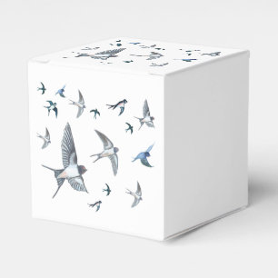 Flock Of Flying Swallow Birds Illustration Favour Box