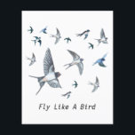 Flock Of Flying Swallow Birds Illustration Flyer<br><div class="desc">Flock of Swallows in Flight. Perfect Gifts for the Bird,  wildlife and Nature Lovers. Book Illustration. Swallows are extremely agile in flight. They spend most of their time on the wing. They are widespread birds in the Northern Hemisphere,  in winter they migrating south. Ornithologist and bird photographer gifts.</div>