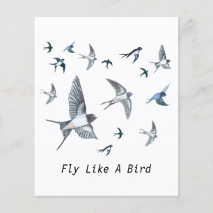 Flock Of Flying Swallow Birds Illustration Flyer