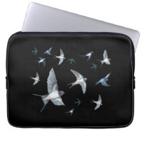 Flock Of Flying Swallow Birds Illustration