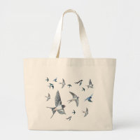 Flock Of Flying Swallow Birds Illustration