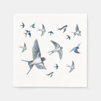 Flock Of Flying Swallow Birds Illustration