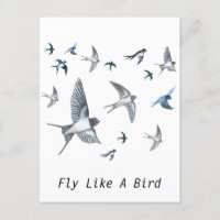 Flock Of Flying Swallow Birds Illustration