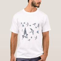 Flock Of Flying Swallow Birds Illustration
