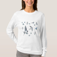 Flock Of Flying Swallow Birds Illustration