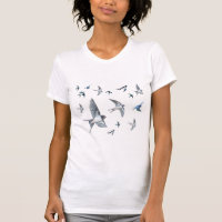 Flock Of Flying Swallow Birds Illustration