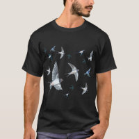 Flock Of Flying Swallow Birds Illustration