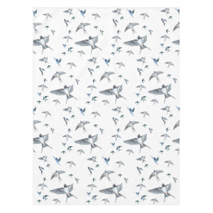 Flock Of Flying Swallow Birds Illustration Tablecloth