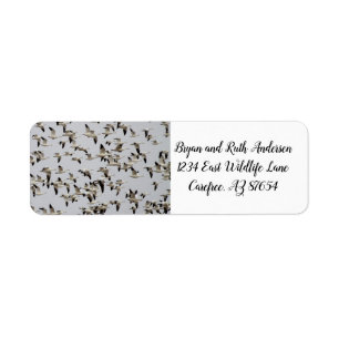 Flock of Geese in Flight Return Address Label