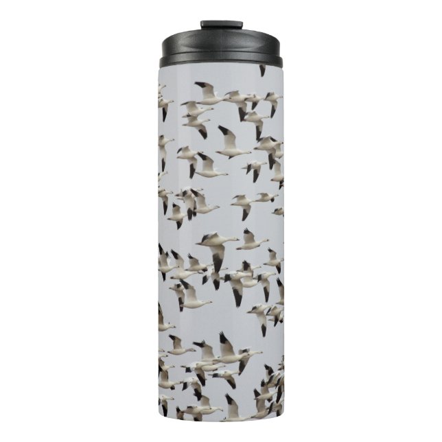 Flock of Geese in Flight Thermal Tumbler (Front)
