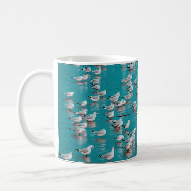 FLOCK OF GRAY BIRDS COFFEE MUG (Left)