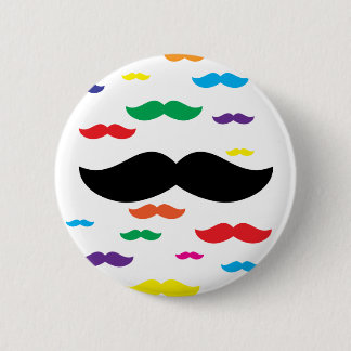 flock of moustache RAINBOW 6 Cm Round Badge