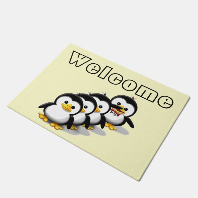 Flock of Penguins Doormat (Angled)