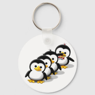 Flock of Penguins Key Ring