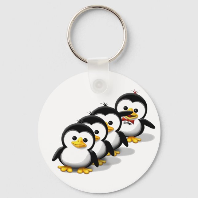 Flock of Penguins Key Ring (Front)