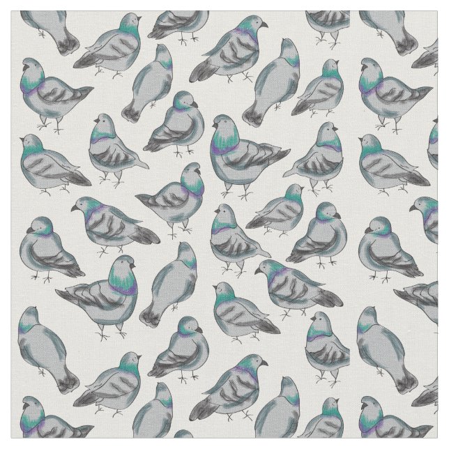 Flock of pigeons fabric (Close Up)