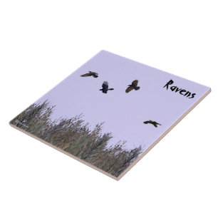 Flock of Ravens Ceramic Tile