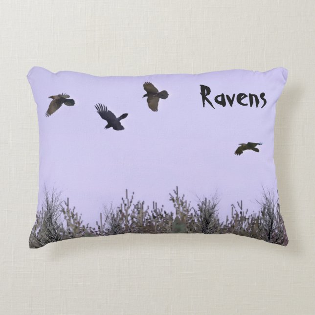 Flock of Ravens Decorative Cushion (Front)