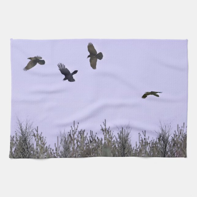Flock of Ravens Tea Towel (Horizontal)