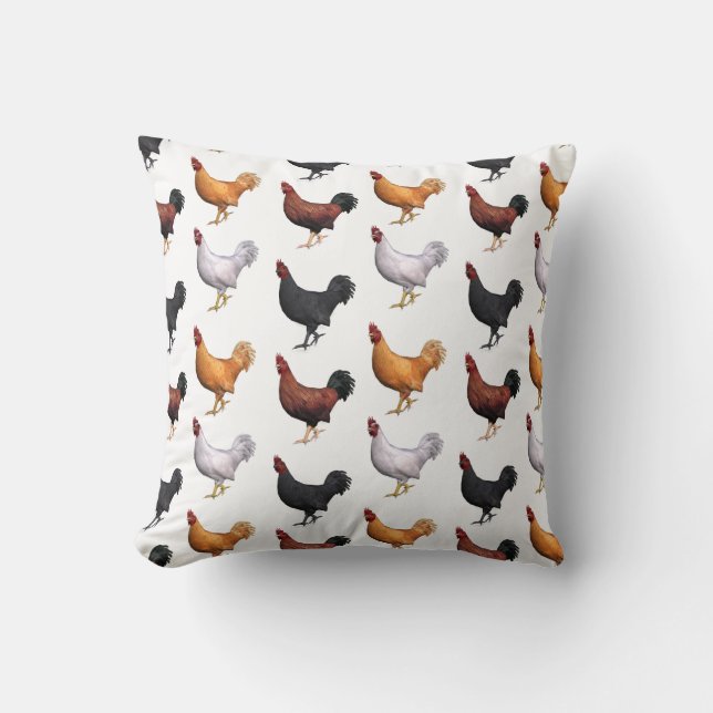 Flock Of Roosters Cushion (Front)