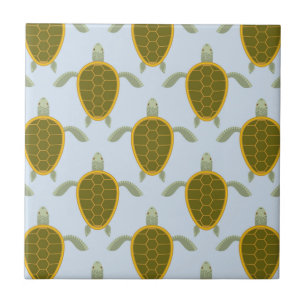 Flock Of Sea Turtles Pattern Ceramic Tile