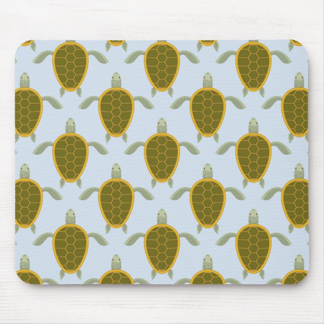 Flock Of Sea Turtles Pattern Mouse Pad (Front)