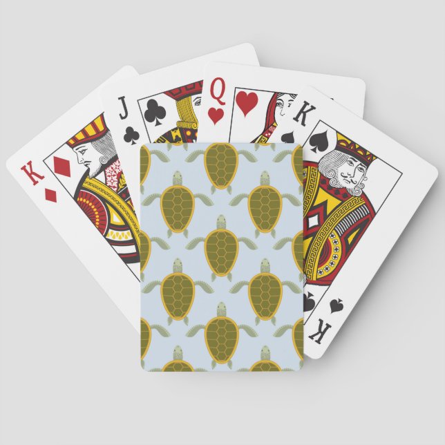 Flock Of Sea Turtles Pattern Playing Cards (Back)