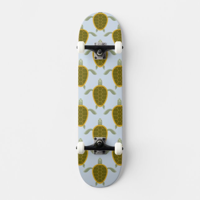 Flock Of Sea Turtles Pattern Skateboard (Front)