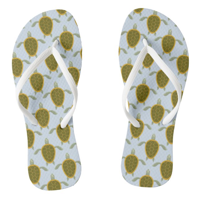 Flock Of Sea Turtles Pattern Thongs (Footbed)