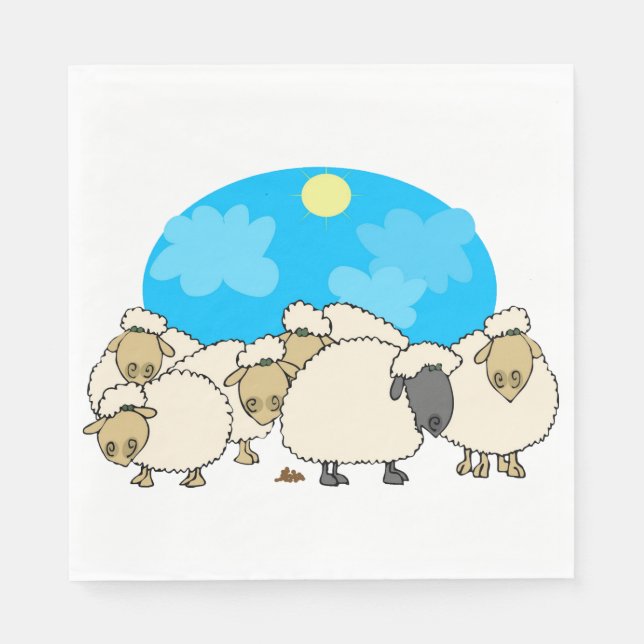 Flock Of Sheep Paper Napkins (Front)