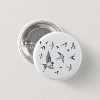 Flock of swallow birds flying