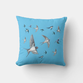  Flock of swallow birds flying Cushion