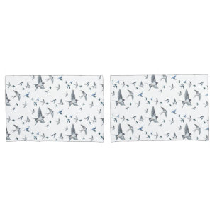  Flock of swallow birds flying  Pillowcase