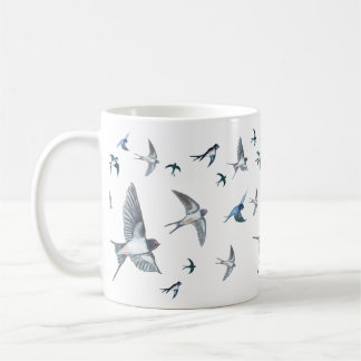 Flock of swallows coffee mug