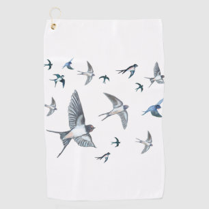 Flock of Swallows in Flight Golf Towel