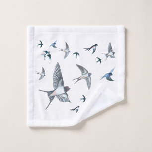 Flock of Swallows in Flight Wash Cloth