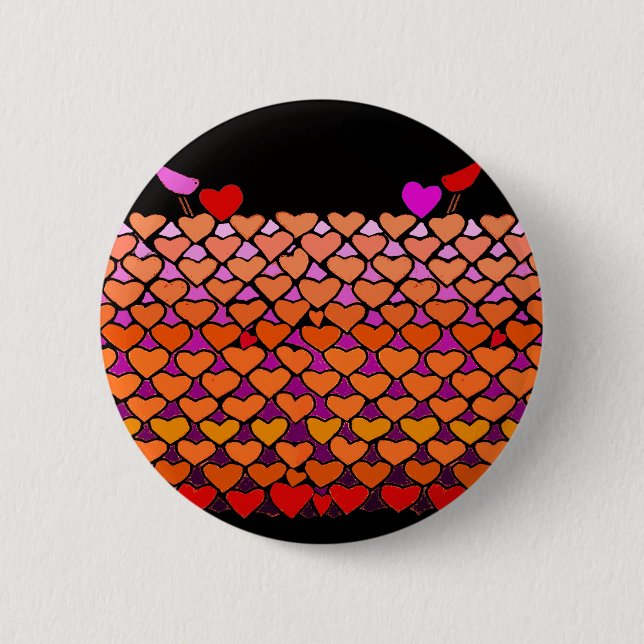 Flock of Valentines 6 Cm Round Badge (Front)