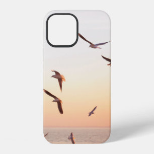 FLOCK OF WHITE-AND-BROWN BIRDS iPhone 12 CASE
