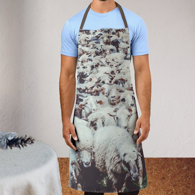 Flock of white & black sheep apron (Creator Uploaded)