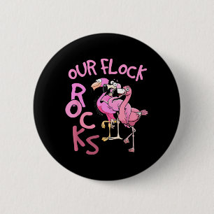 Flock Rocks Flamingo Matching Family Vacation 6 Cm Round Badge