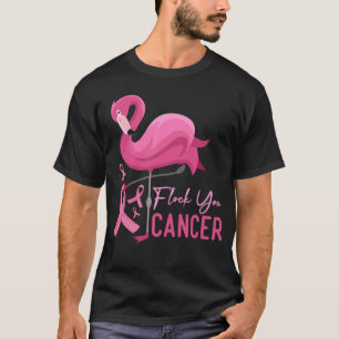 Flock You Cancer   Cool Flamingo Breast Cancer Gif T-Shirt