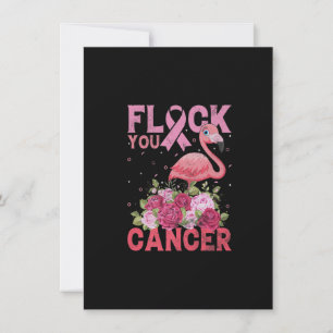 Flock You Cancer Pink Ribbon Flamingo Breast Cance Invitation
