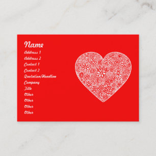 Flocked Heart Business Card