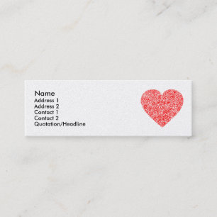 Flocked Heart - Gold Mini Business Card
