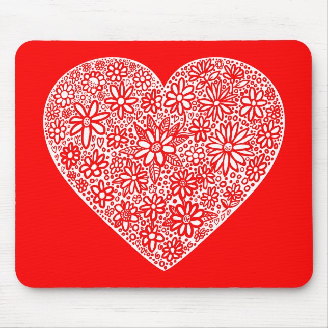 Flocked Heart Mouse Pad (Front)
